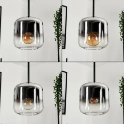 Suspension Verre 15 cm Lauden Chrome, Clair, Fumé, 3 lumières