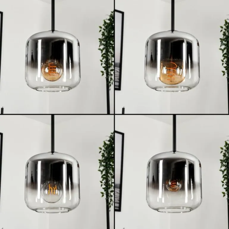 Suspension Verre 15 cm Lauden Chrome, Clair, Fumé, 3 lumières