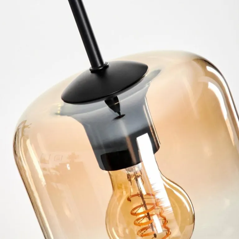 Suspension Verre 15 cm Lauden Ambre, Clair, 3 lumières
