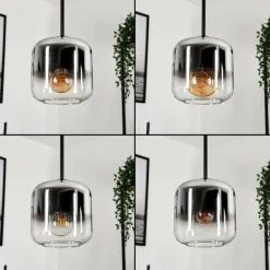 Suspension Verre 15 cm Lauden Chrome, Clair, Fumé, 3 lumières