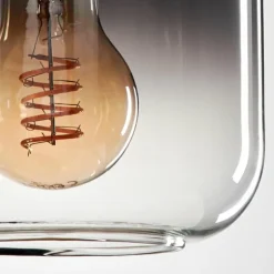 Suspension Verre 15 cm Lauden Clair, Fumé, 3 lumières