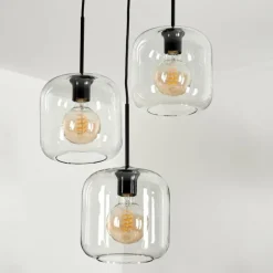 Suspension Verre 20cm Lauden Clair, 3 lumières