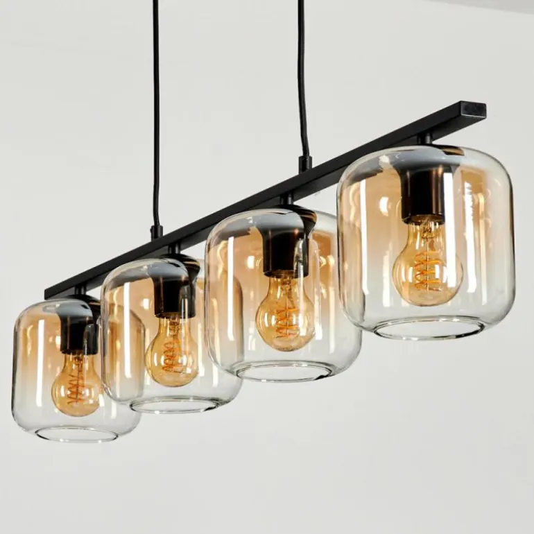 Suspension Verre 15cm Lauden Clair, 4 lumières