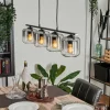 Suspension Verre 15cm Lauden Clair, Fumé, 4 lumières