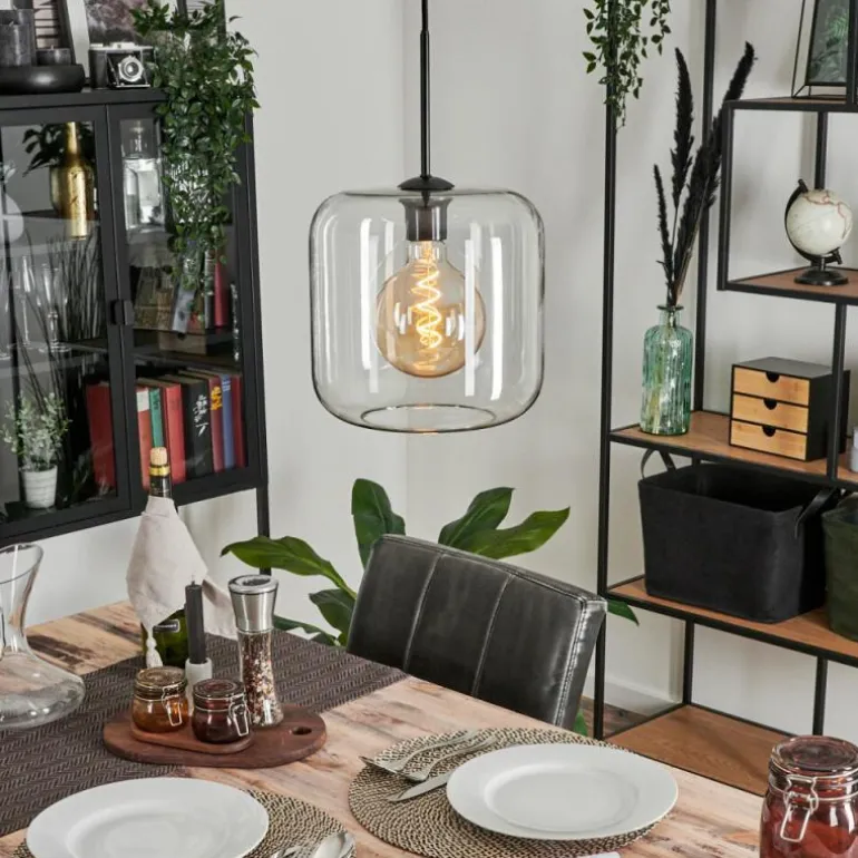 Suspension Verre 25cm Lauden Clair, 1 lumière