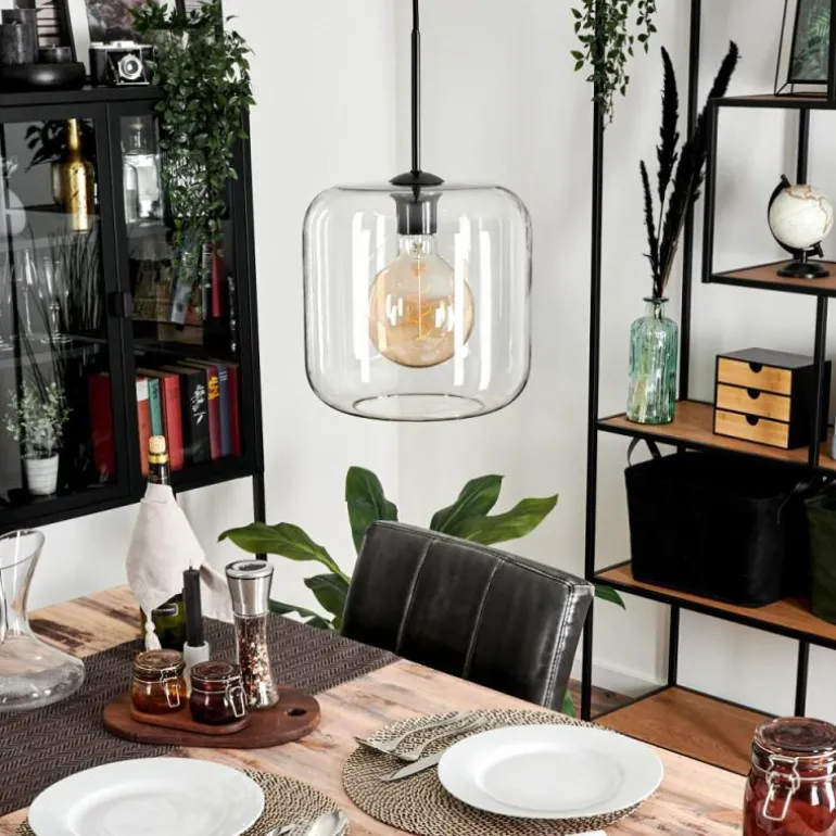 Suspension Verre 25cm Lauden Clair, 1 lumière