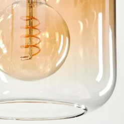 Suspension Verre 20cm Lauden Ambre, Clair, 1 lumière