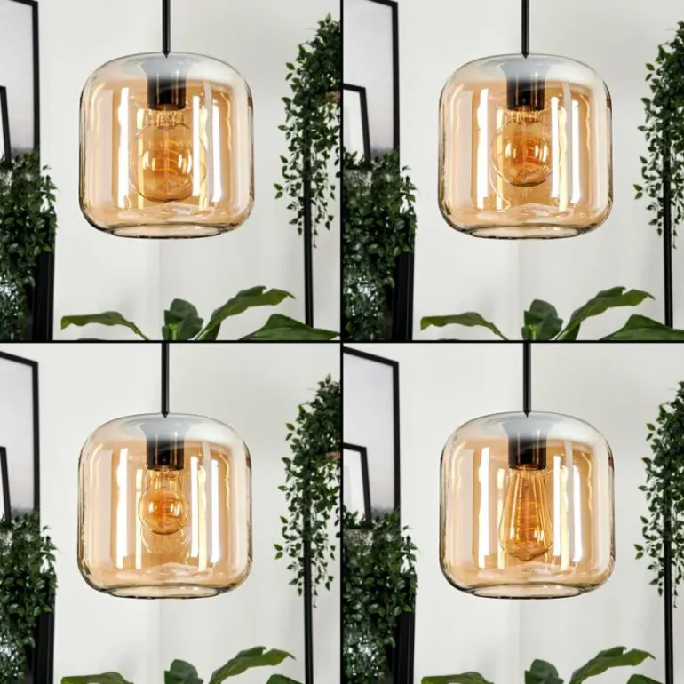 Suspension Verre 20cm Lauden Ambre, 1 lumière