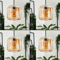 Suspension Verre 25cm Lauden Ambre, 1 lumière