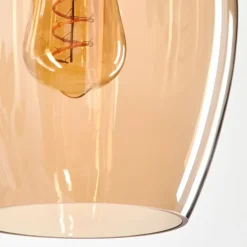 Suspension Verre 20cm Vevino Ambre, 3 lumières