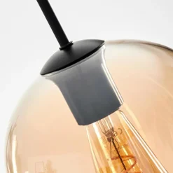 Suspension Verre 20cm Vevino Ambre, 3 lumières