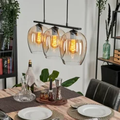 Suspension Verre 20cm Vevino Clair, 3 lumières