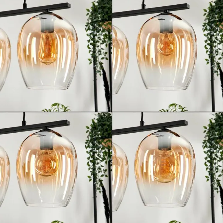 Suspension Verre 20cm Vevino Clair, 3 lumières