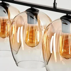 Suspension Verre 20cm Vevino Clair, 3 lumières