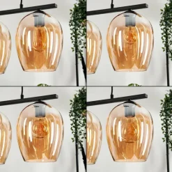 Suspension Verre 20cm Vevino Ambre, 3 lumières