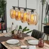 Suspension Verre 20cm Vevino Ambre, 4 lumières