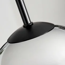Suspension Verre 15cm Vevino Chrome, Clair, Fumé, 1 lumière