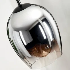 Suspension Verre 15cm Vevino Chrome, Clair, Fumé, 1 lumière