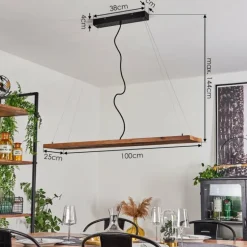 Suspension Versoix LED Chrome, Noir, 1 lumière