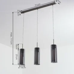 Suspension Vimodrone Nickel mat, 3 lumières