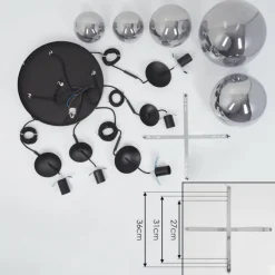 Suspension Voluntad Noir, 5 lumières