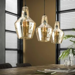 Suspension WAALSORDEN Transparent, 3 lumières