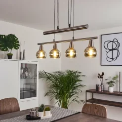 Suspension Warga LED Nickel mat, 4 lumières