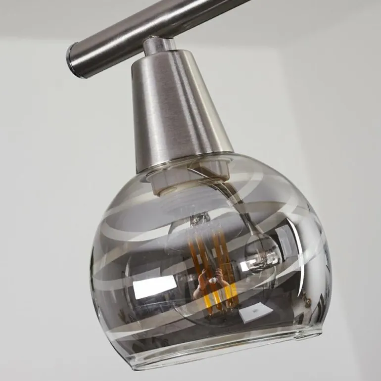 Suspension Warga LED Nickel mat, 4 lumières