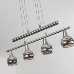 Suspension Warga LED Nickel mat, 4 lumières
