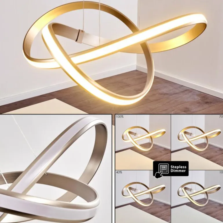 Suspension Woyens LED Acier brossé, 1 lumière