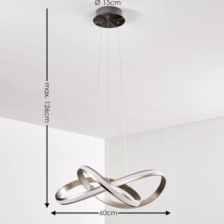 Suspension Woyens LED Acier brossé, 1 lumière