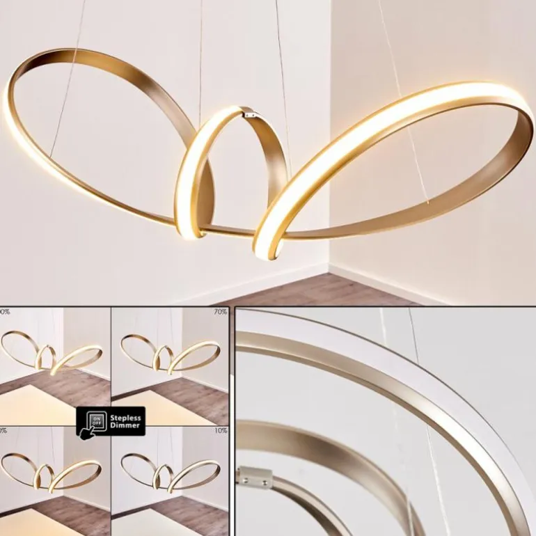 Suspension Woyens LED Acier inoxydable, 1 lumière
