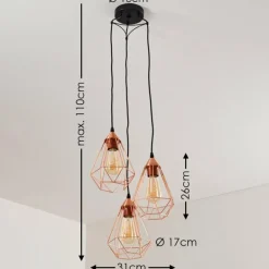 Suspension Zeuta Noir, 3 lumières