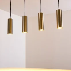 Suspension Zuoz Nickel mat, 4 lumières