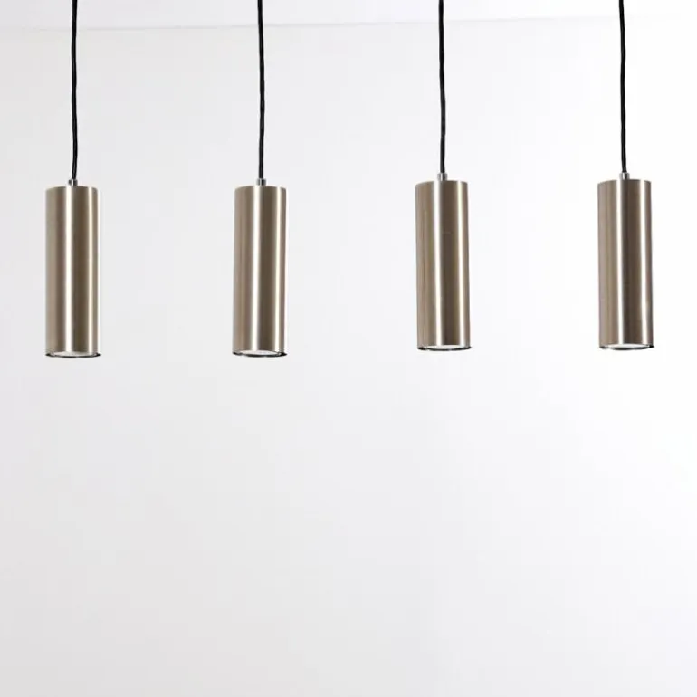 Suspension Zuoz Nickel mat, 4 lumières