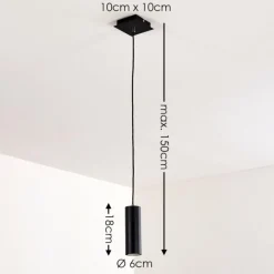 Suspension Zuoz Noir, 1 lumière