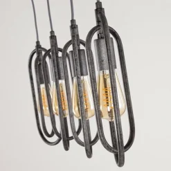 Suspension Zwolle Argenté, 4 lumières