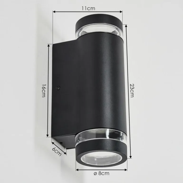 Tagish Lampe murale d´extérieur, Luminaire Up & Down Noir, 2 lumières
