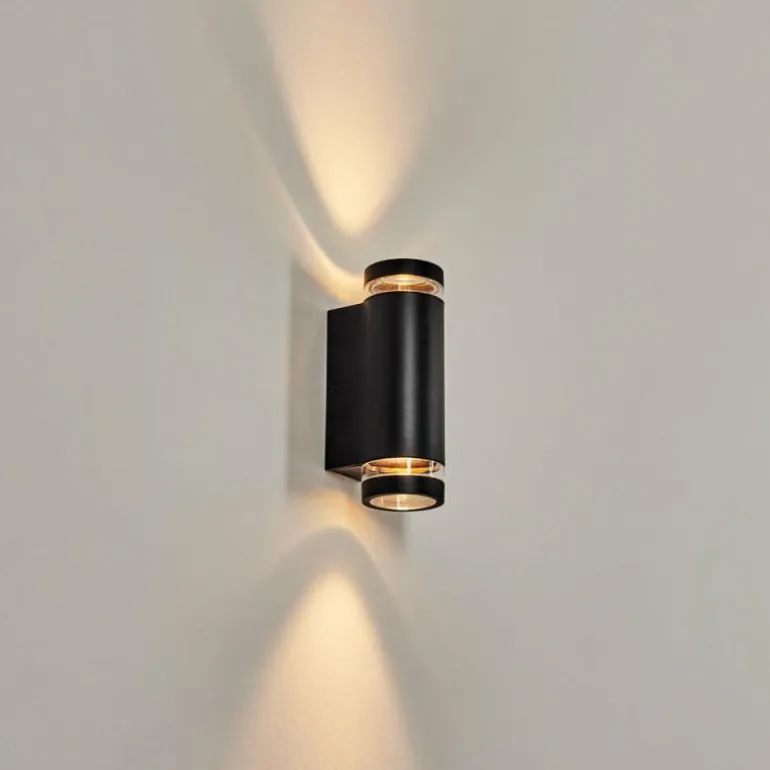 Tagish Lampe murale d´extérieur, Luminaire Up & Down Noir, 2 lumières