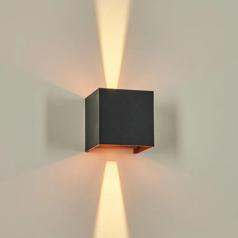 Tamarin Lampe murale d´extérieur, Luminaire Up & Down, Applique murale LED Cuivre, Noir, 1 lumière