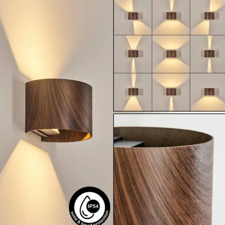 Tamarin Lampe murale d´extérieur, Luminaire Up & Down, Applique murale LED Couleur bois, Noir, 1 lumière
