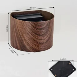 Tamarin Lampe murale d´extérieur, Luminaire Up & Down, Applique murale LED Couleur bois, Noir, 1 lumière