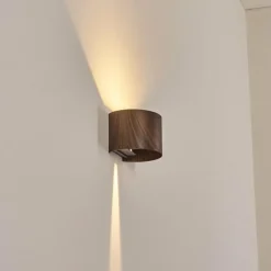 Tamarin Lampe murale d´extérieur, Luminaire Up & Down, Applique murale LED Couleur bois, Noir, 1 lumière
