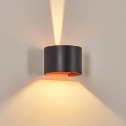 Tamarin Lampe murale d´extérieur, Luminaire Up & Down, Applique murale LED Cuivre, Noir, 1 lumière