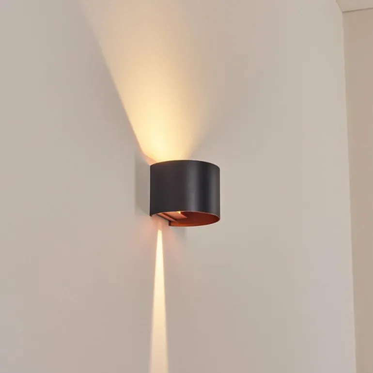 Tamarin Lampe murale d´extérieur, Luminaire Up & Down, Applique murale LED Cuivre, Noir, 1 lumière