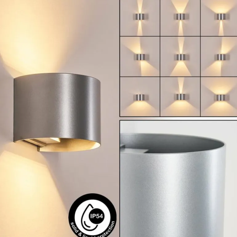 Tamarin Lampe murale d´extérieur, Luminaire Up & Down, Applique murale LED Argenté, 1 lumière