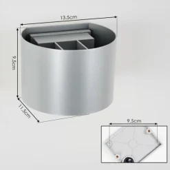 Tamarin Lampe murale d´extérieur, Luminaire Up & Down, Applique murale LED Argenté, 1 lumière