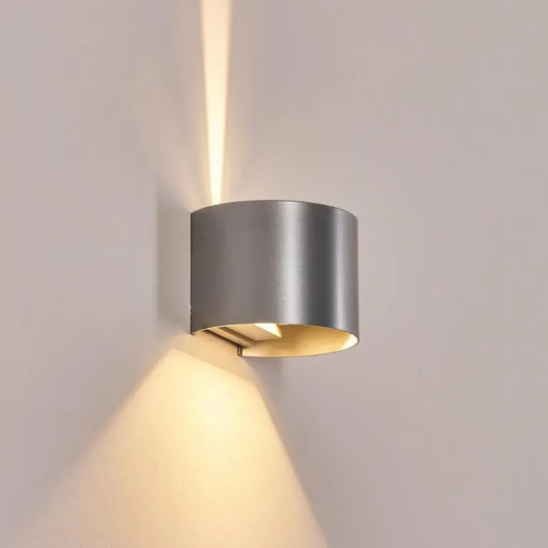 Tamarin Lampe murale d´extérieur, Luminaire Up & Down, Applique murale LED Argenté, 1 lumière