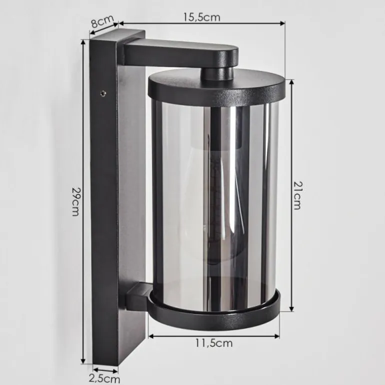 Telhada Luminaire extérieur, Lampe murale d´extérieur Noir, 1 lumière
