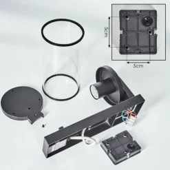 Telhada Luminaire extérieur, Lampe murale d´extérieur Noir, 1 lumière, Détecteur de mouvement